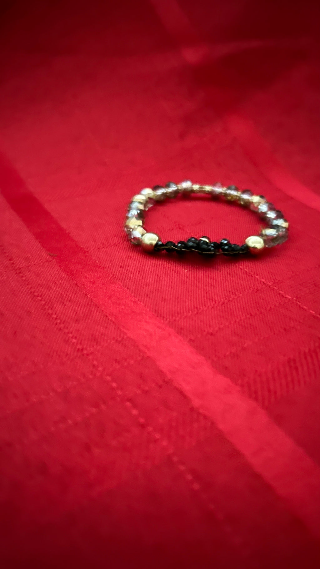 Beaded gemstone and crystal bracelet