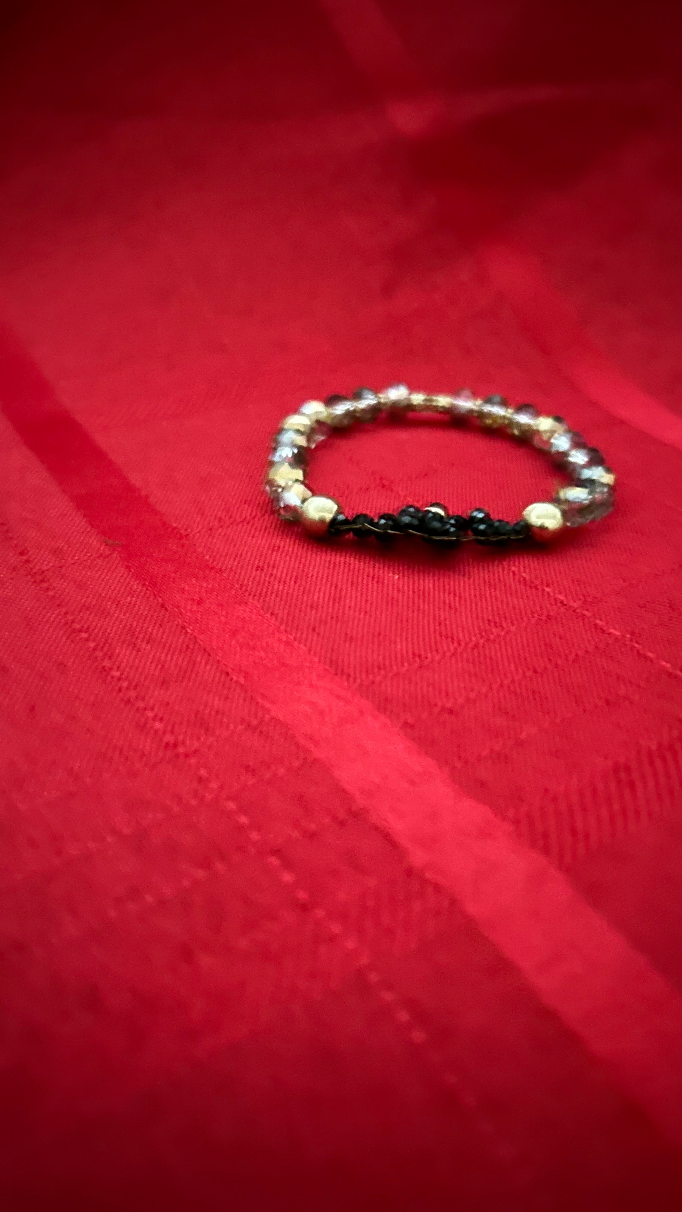 Beaded gemstone and crystal bracelet