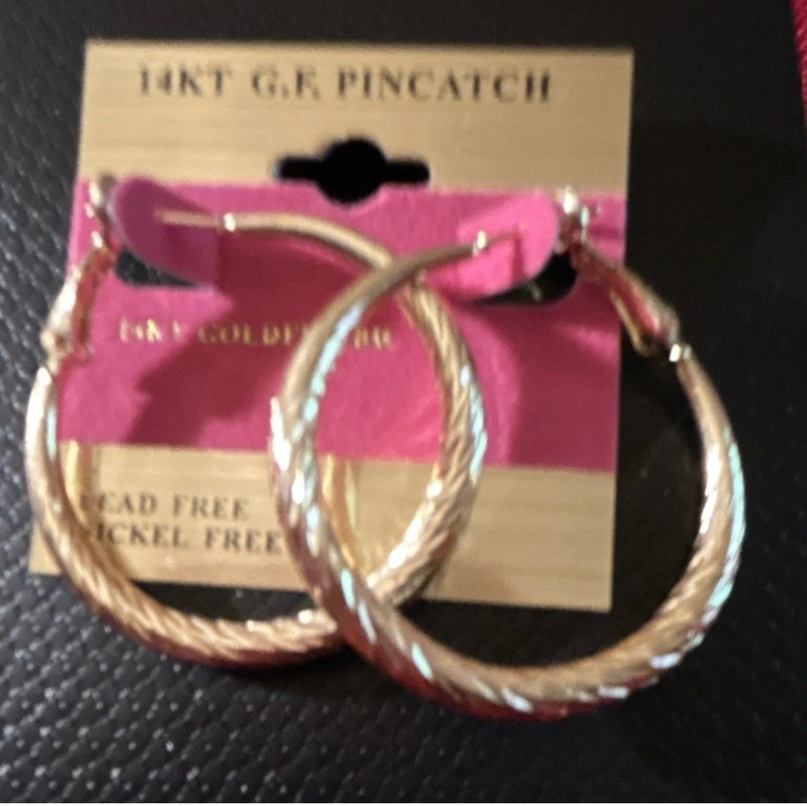 14K Gold Filled Hoop Earrings Pin
Catch Lead-Free Nickel-Free