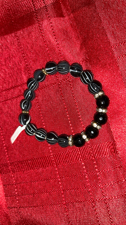 Beaded stretch cuff bracelet