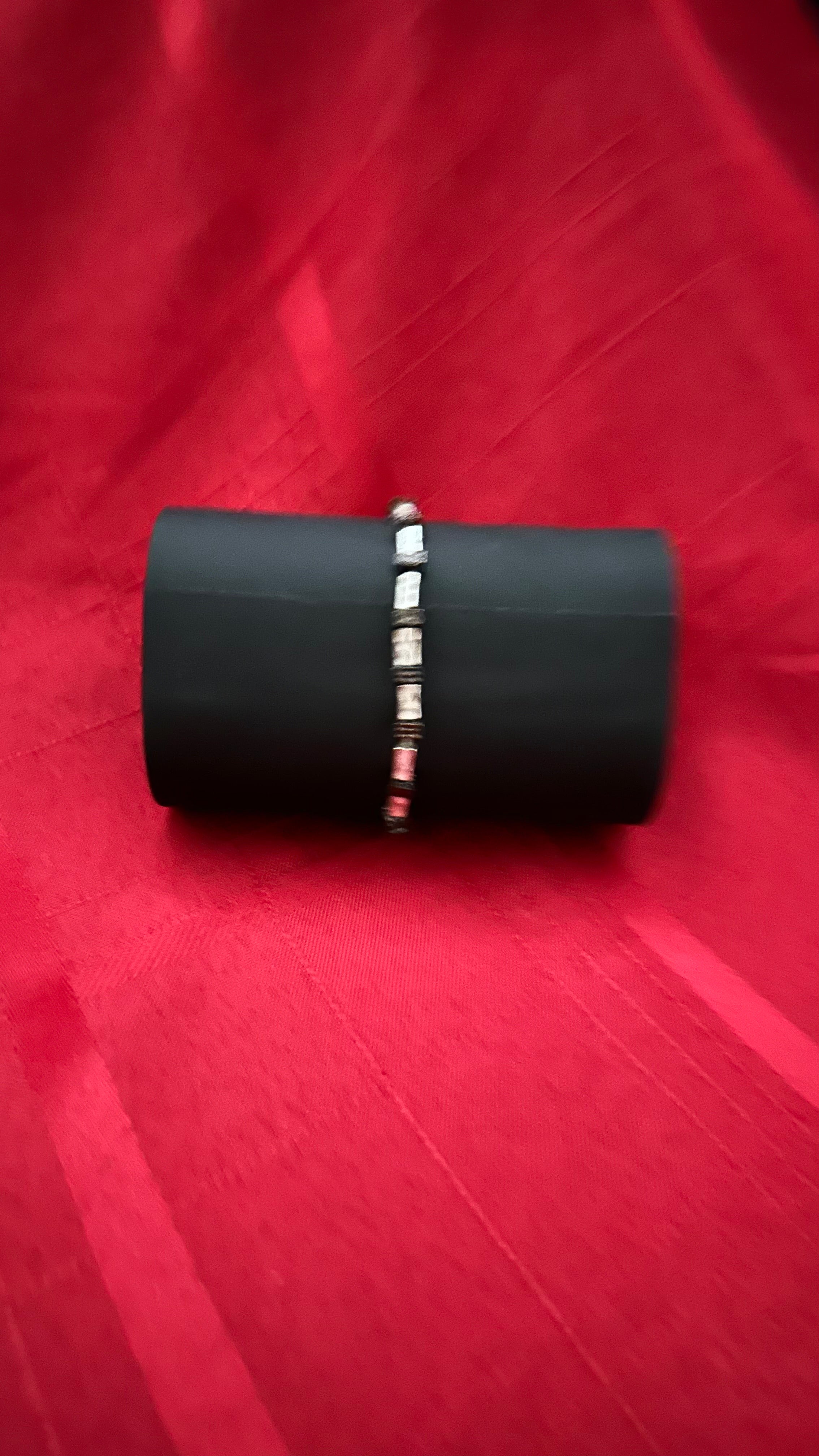 A handcrafted beaded bracelet