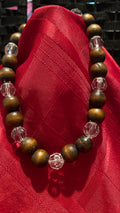 boho-style statement jewelry or chunky wood fashion accessories