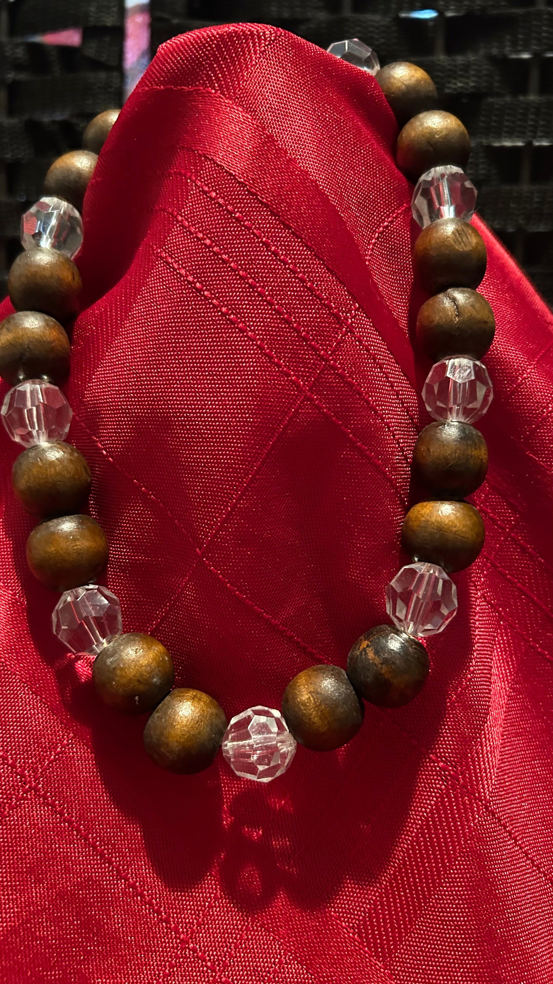 boho-style statement jewelry or chunky wood fashion accessories
