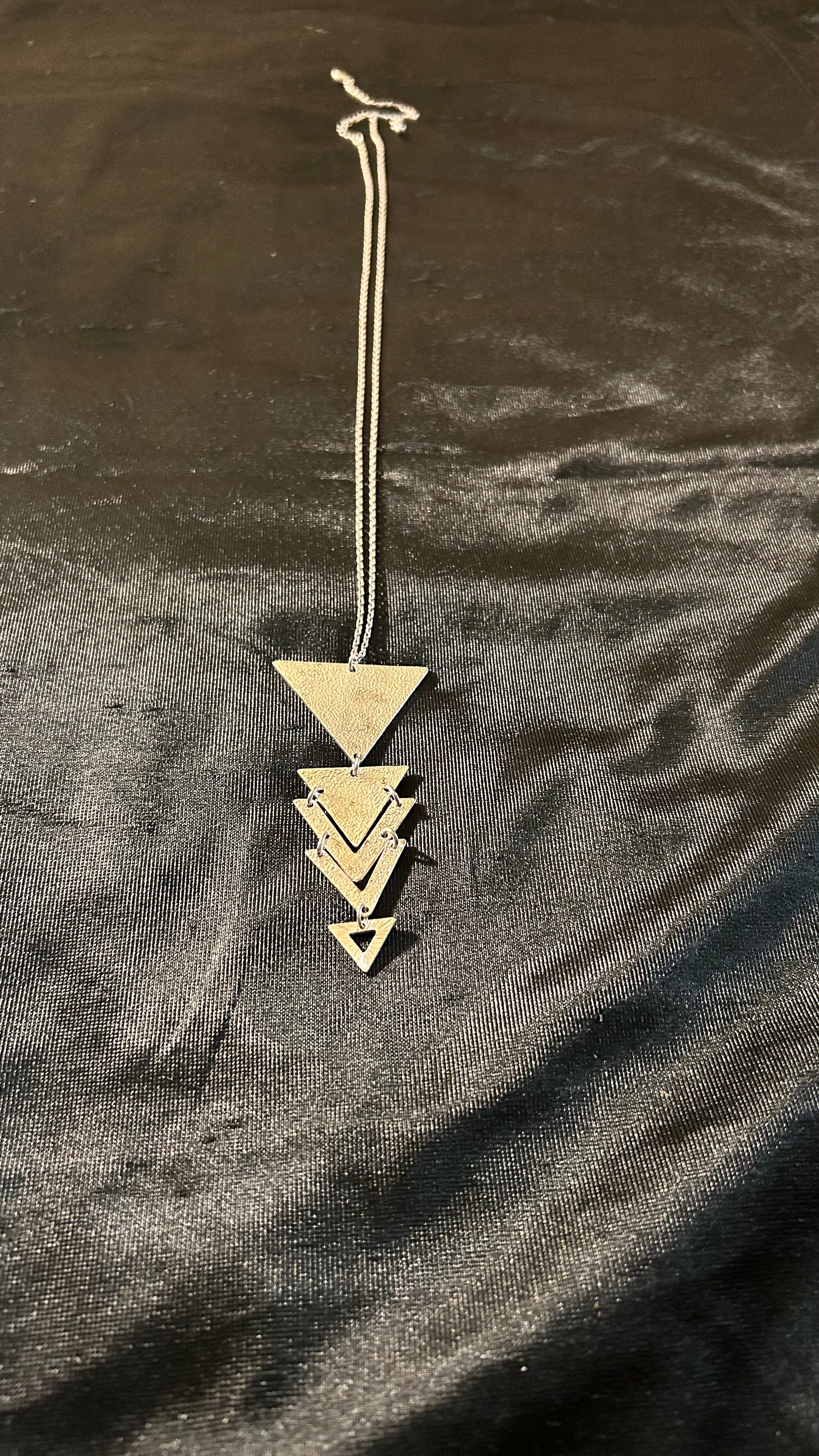 Modern Long Triangle Pendant Necklace