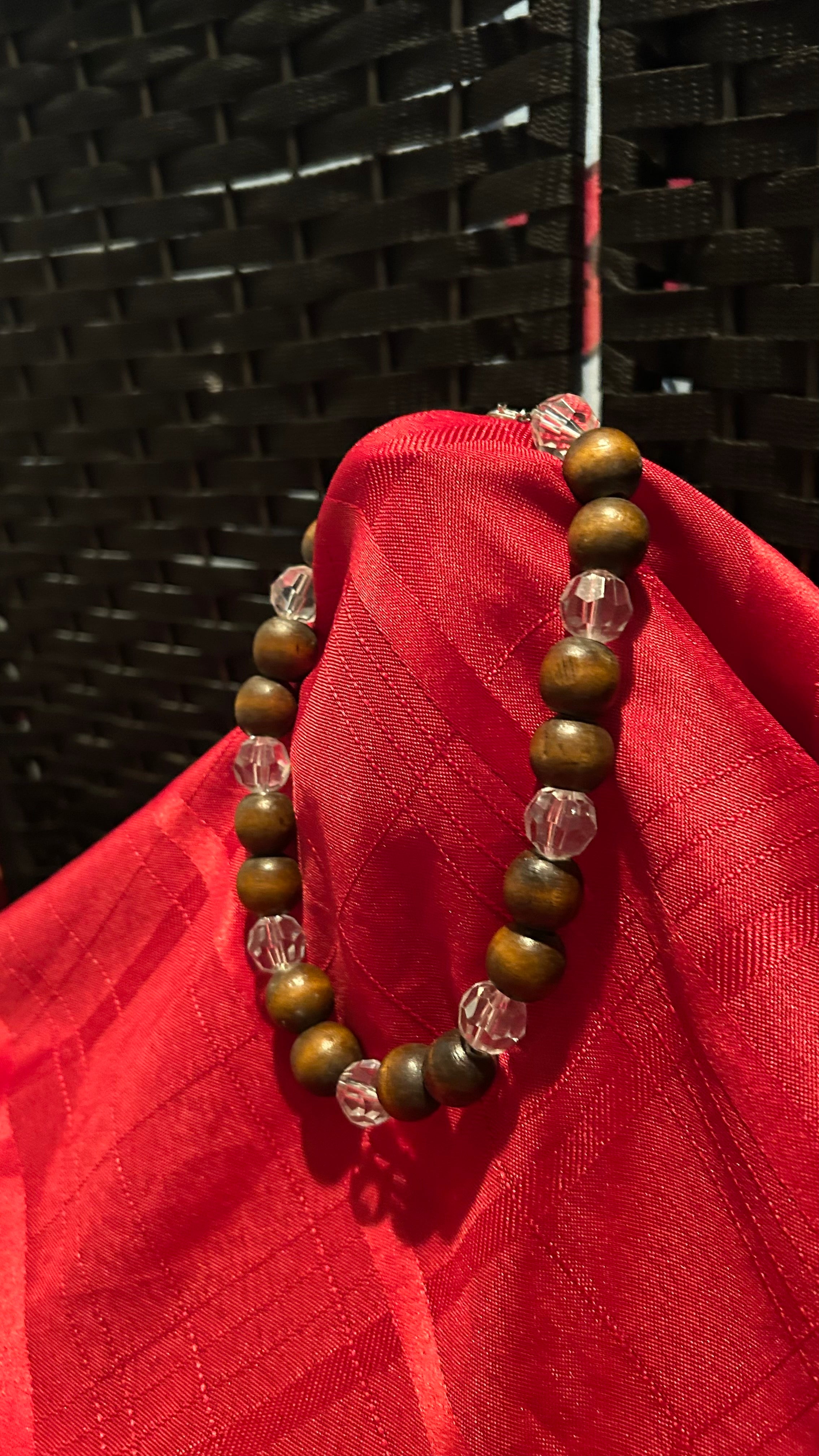 boho-style statement jewelry or chunky wood fashion accessories