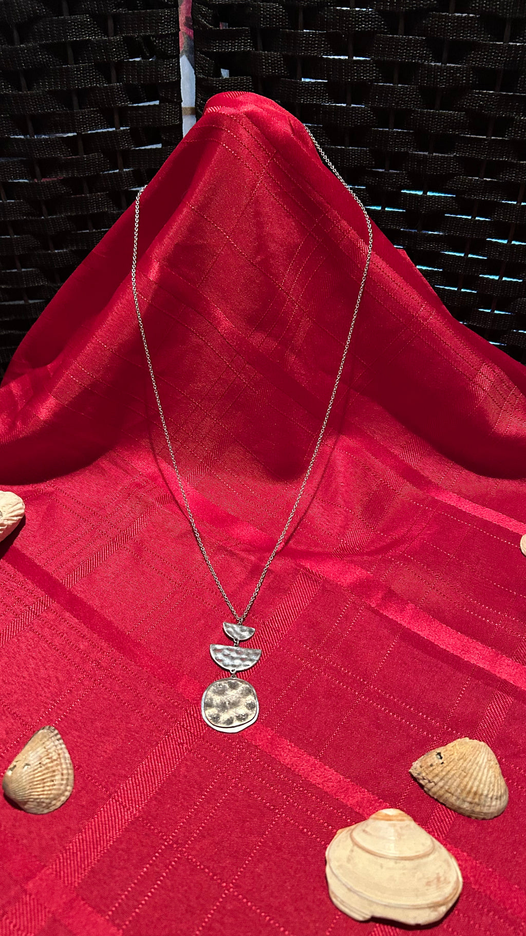 hammered sterling silver necklace