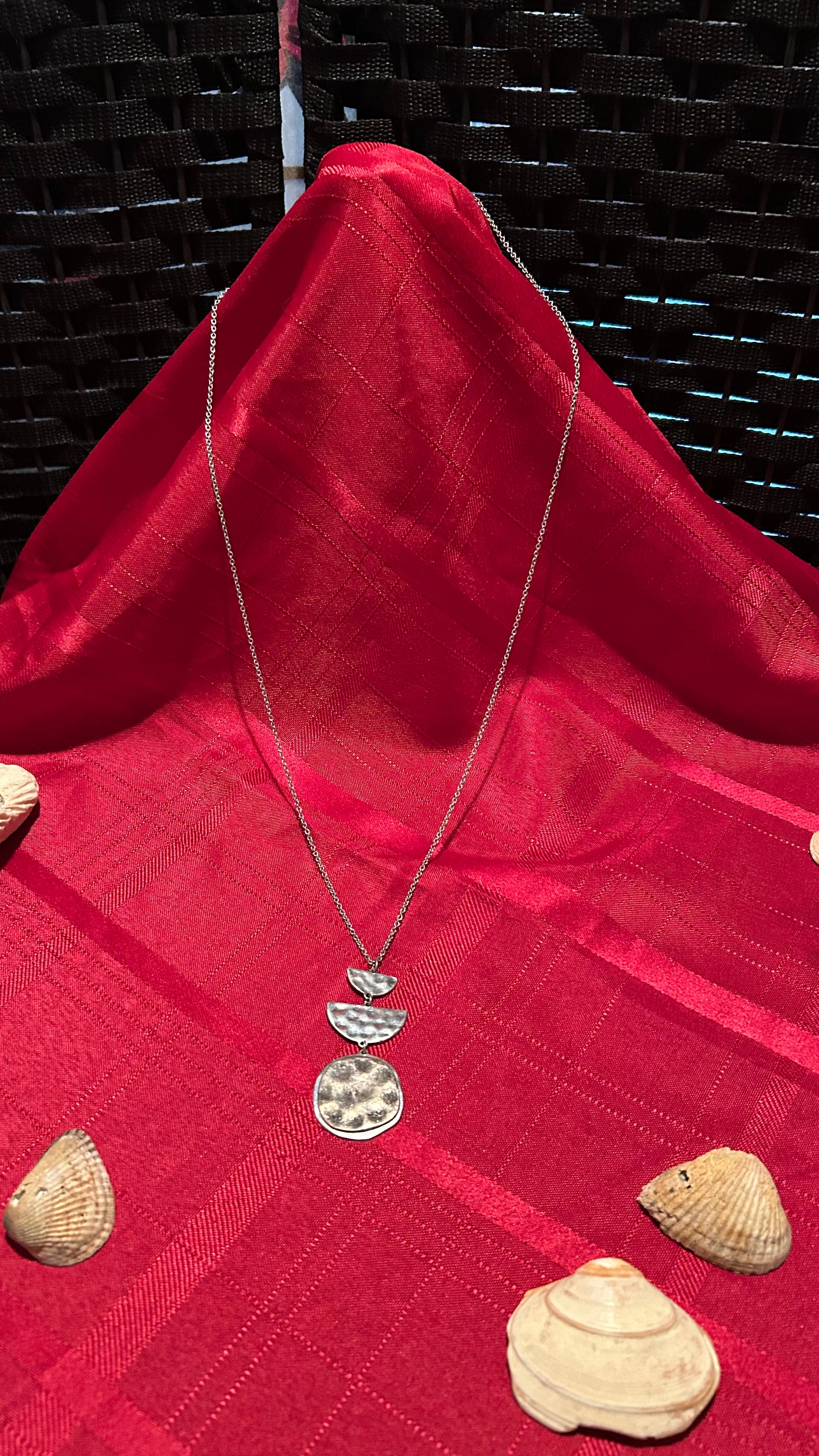 hammered sterling silver necklace