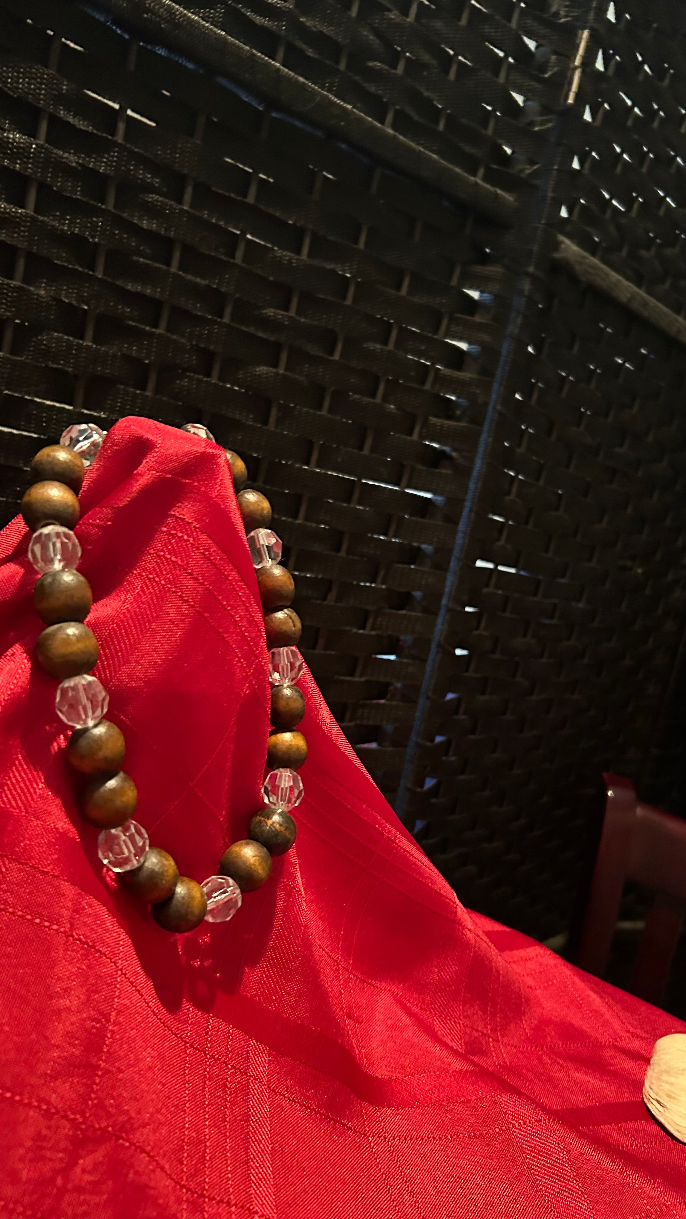boho-style statement jewelry or chunky wood fashion accessories