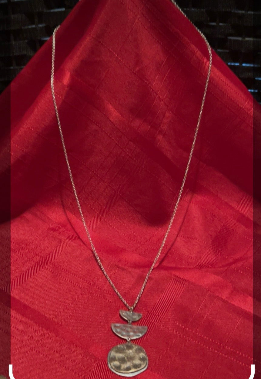 hammered sterling silver necklace
