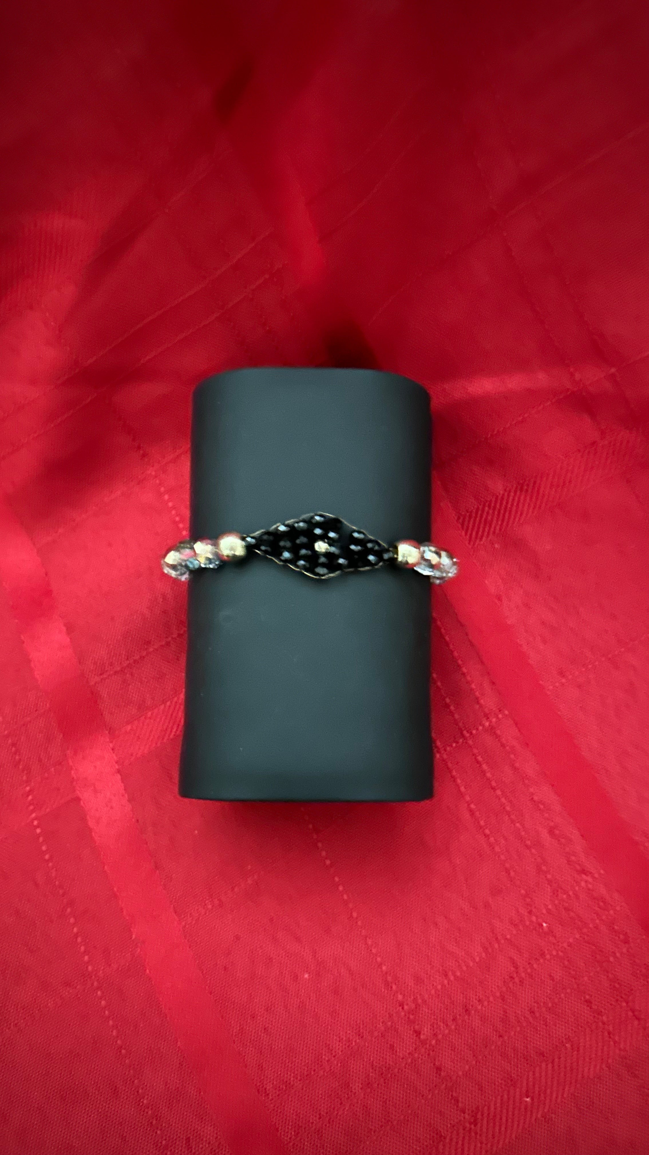 Beaded gemstone and crystal bracelet