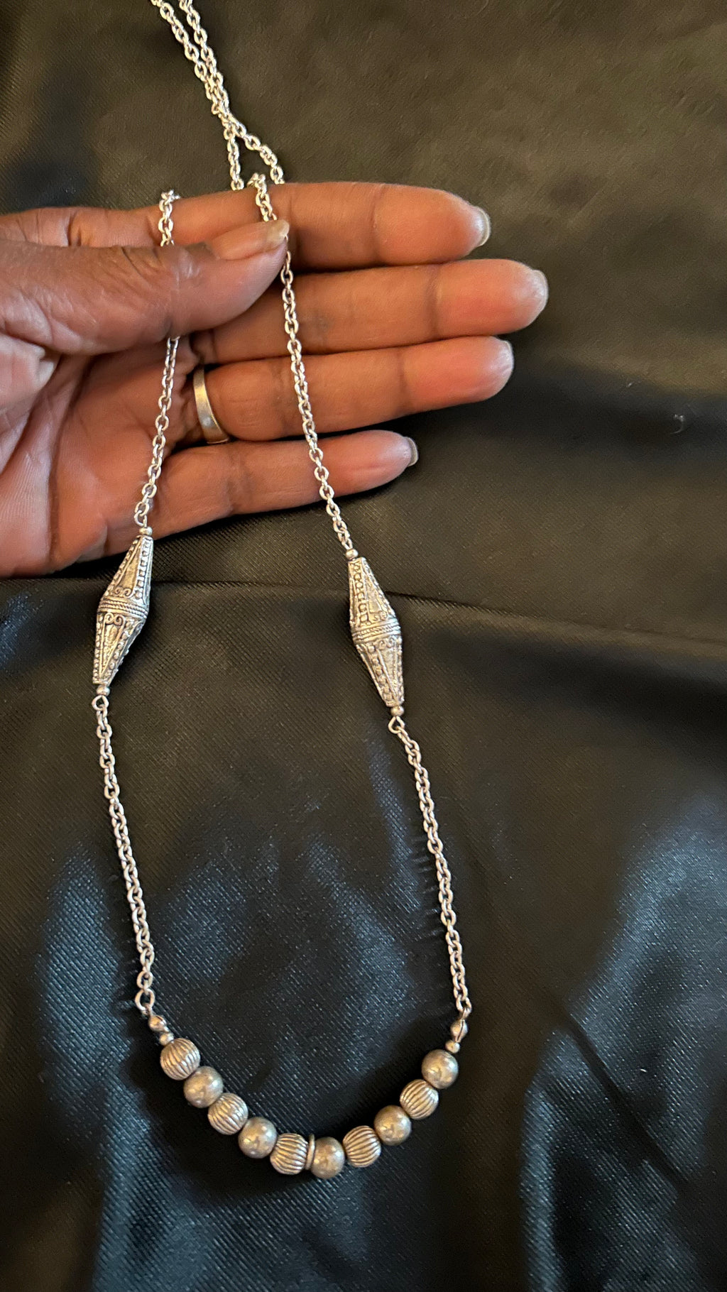 Silver tone chain