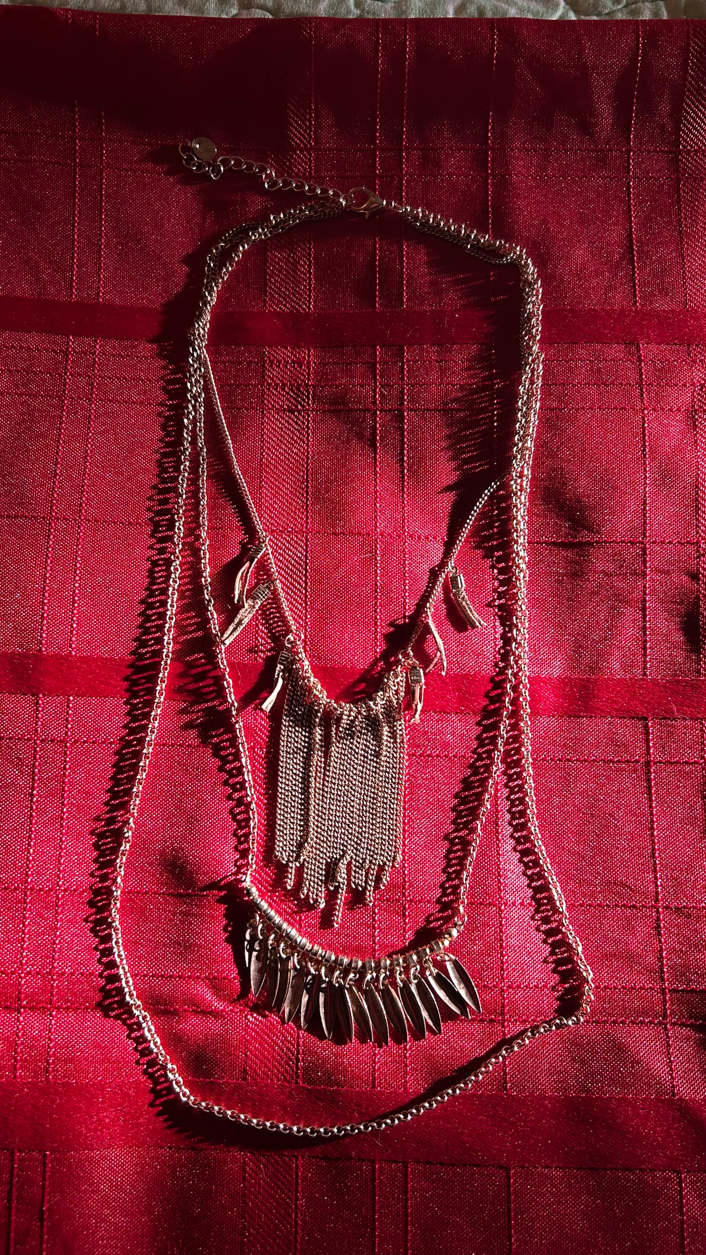 multi-layered fringe statement piece