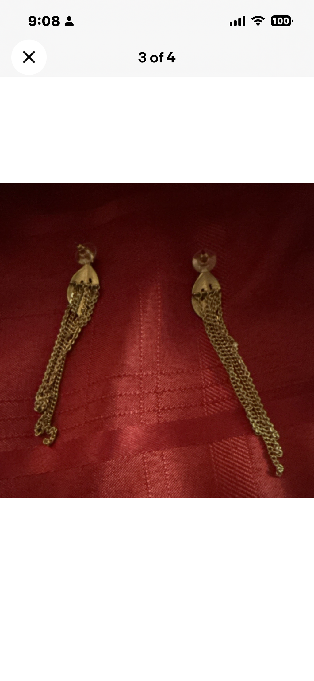 Gold Tone Leaf Dangle Drop Chain Tassel Earrings Metal Butterfly
Closure