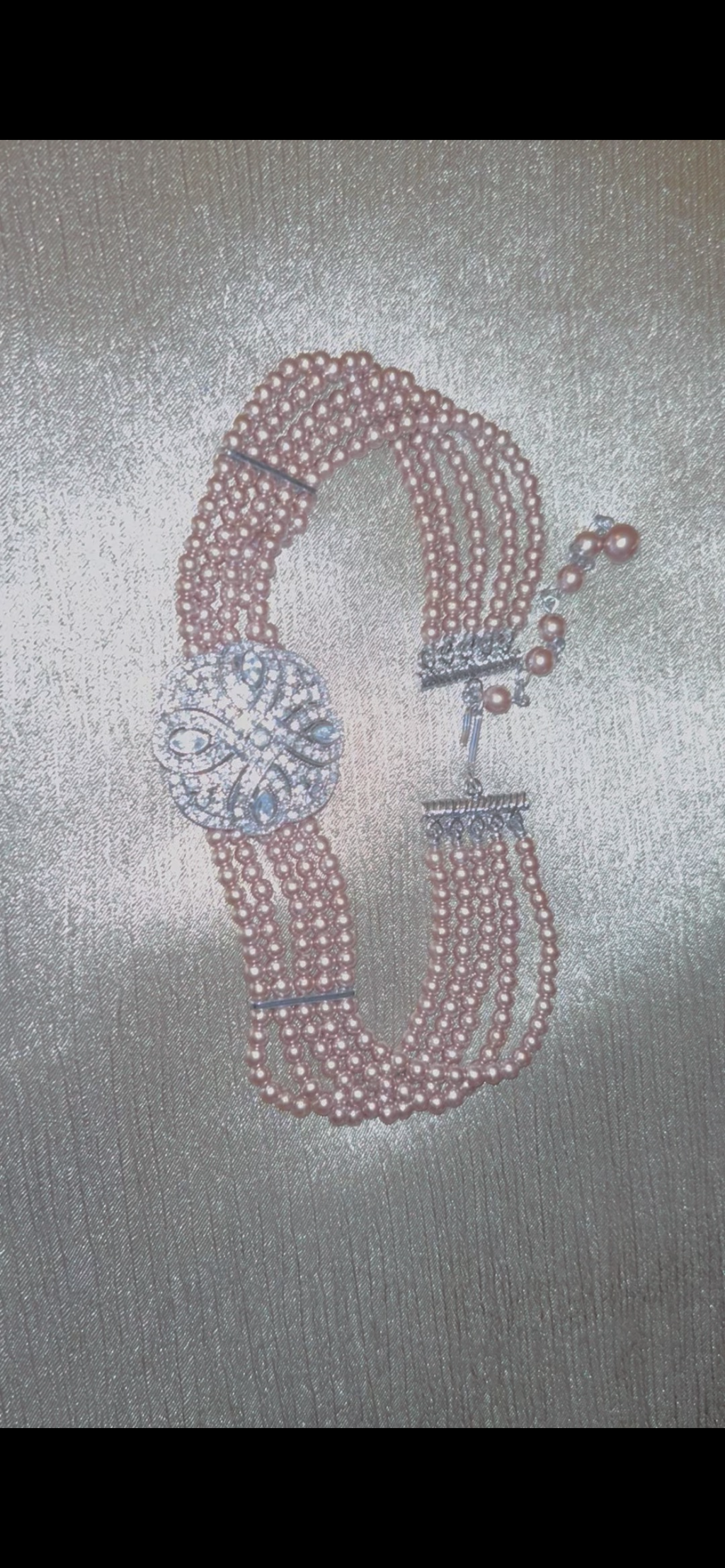 vintage multi-strand pearl choker necklace
