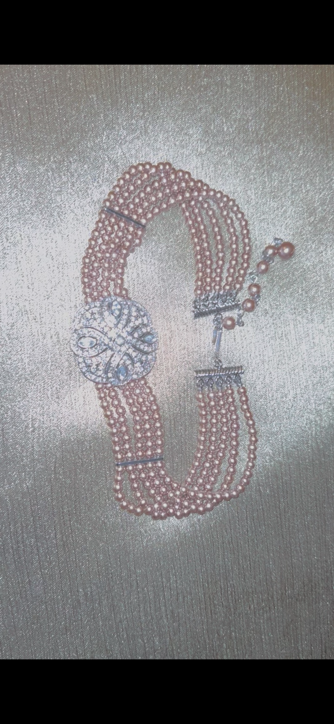 vintage multi-strand pearl choker necklace