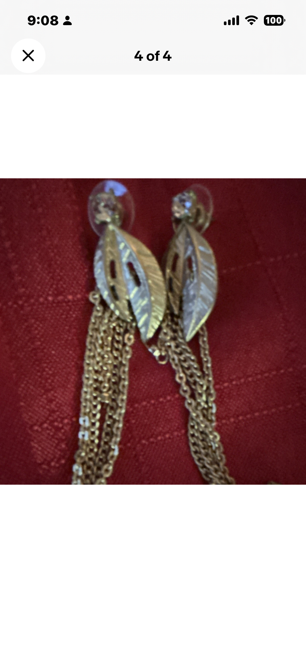 Gold Tone Leaf Dangle Drop Chain Tassel Earrings Metal Butterfly
Closure