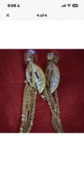 Gold Tone Leaf Dangle Drop Chain Tassel Earrings Metal Butterfly
Closure