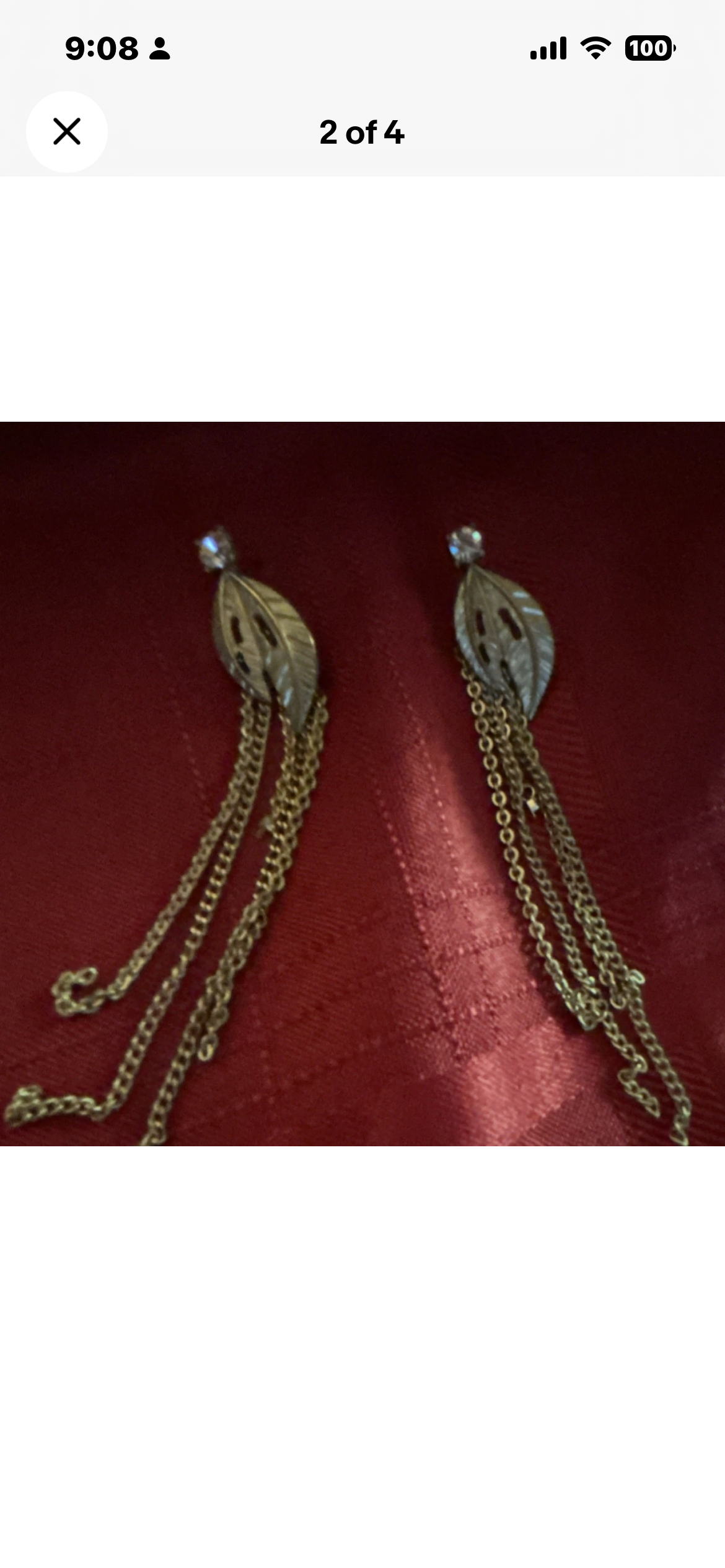 Gold Tone Leaf Dangle Drop Chain Tassel Earrings Metal Butterfly
Closure