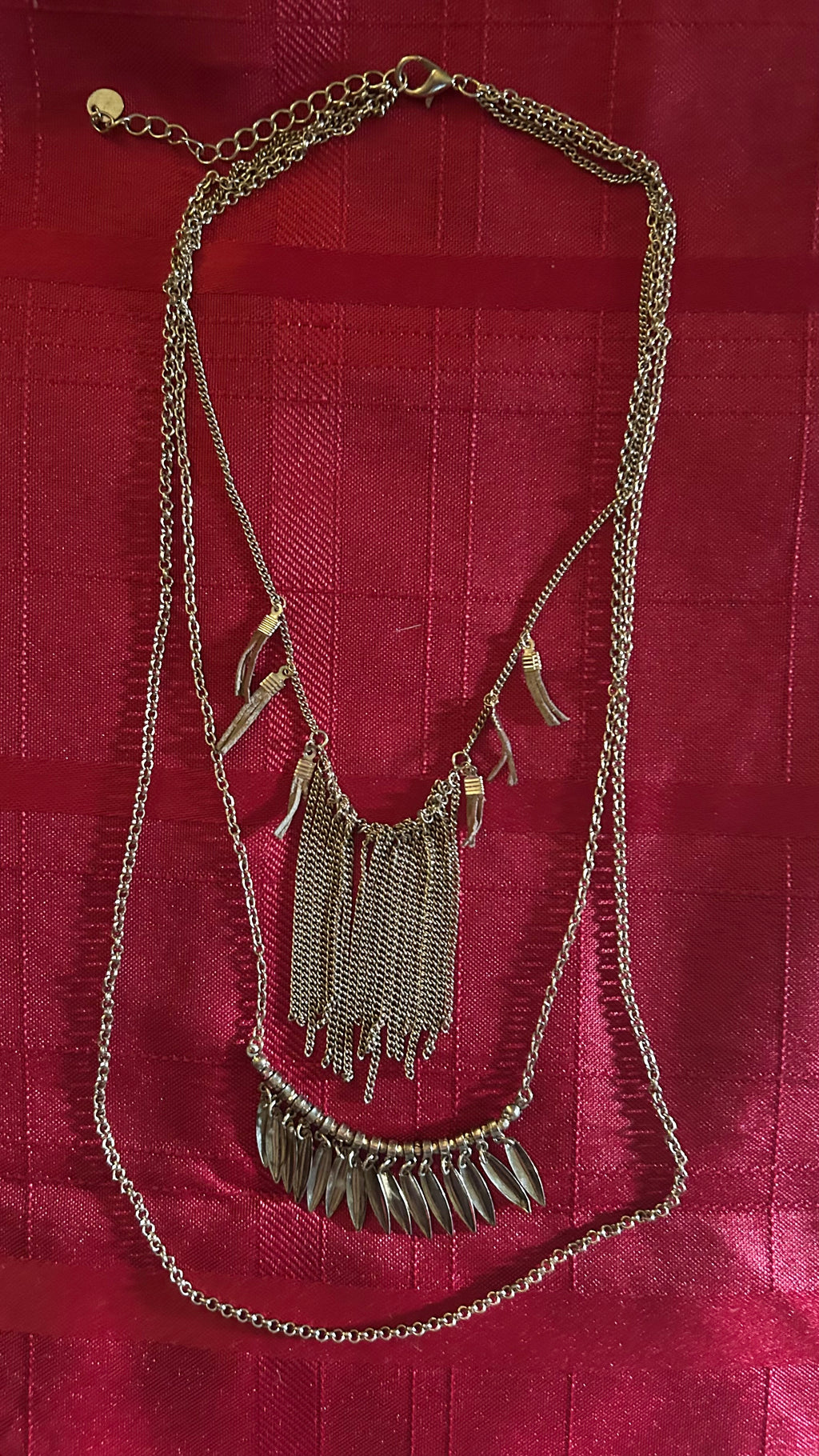 multi-layered fringe statement piece