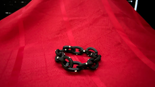 black chain-link bracelet