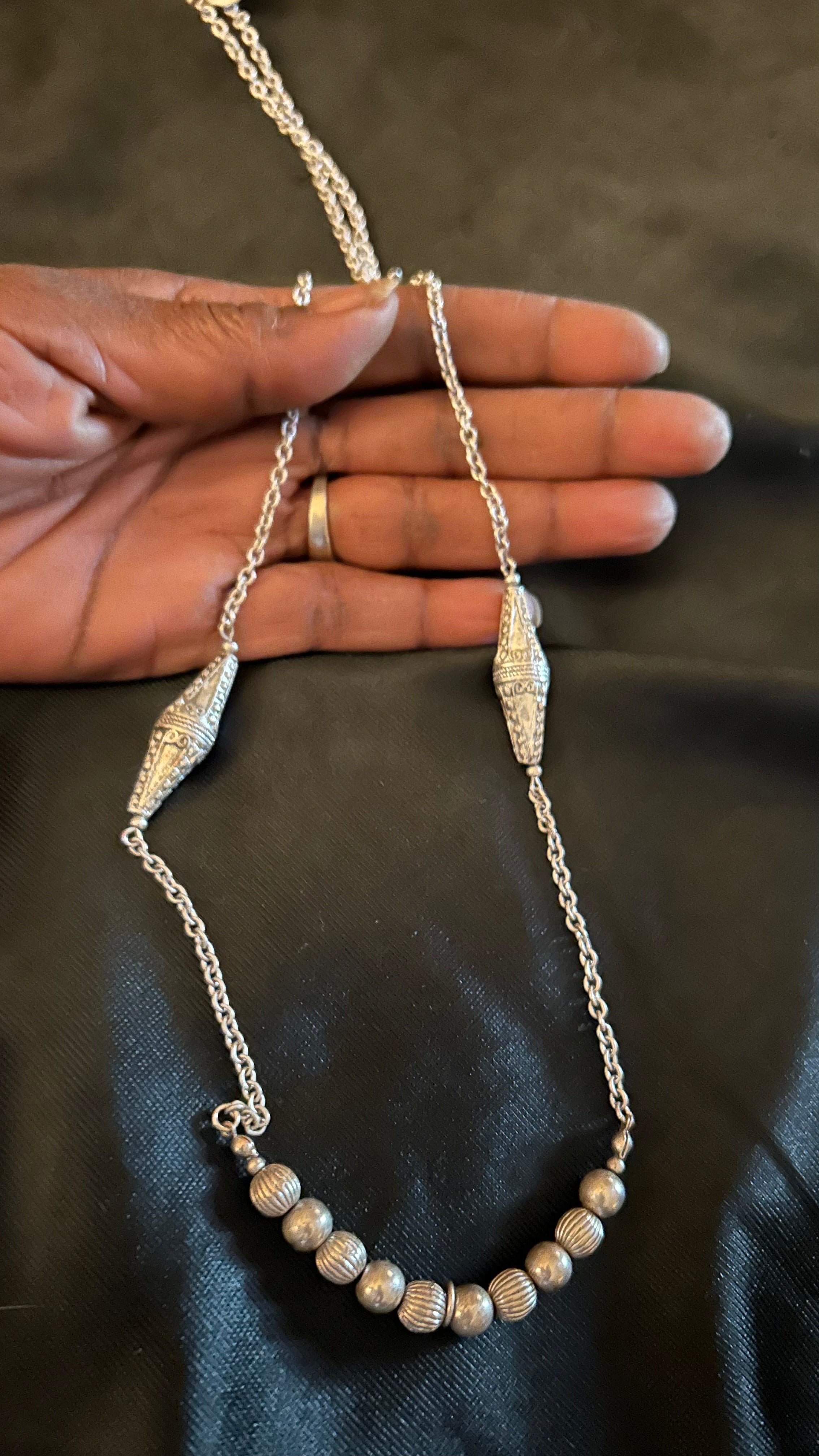 Silver tone chain