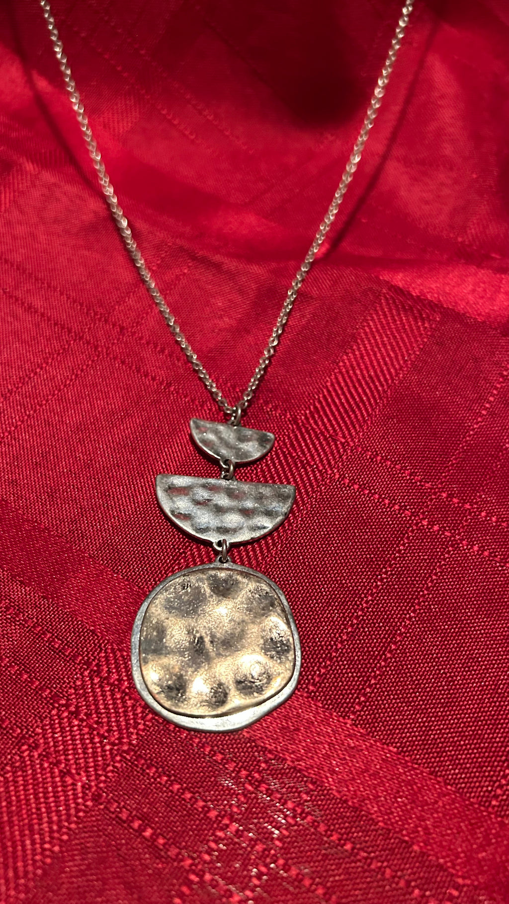 hammered sterling silver necklace