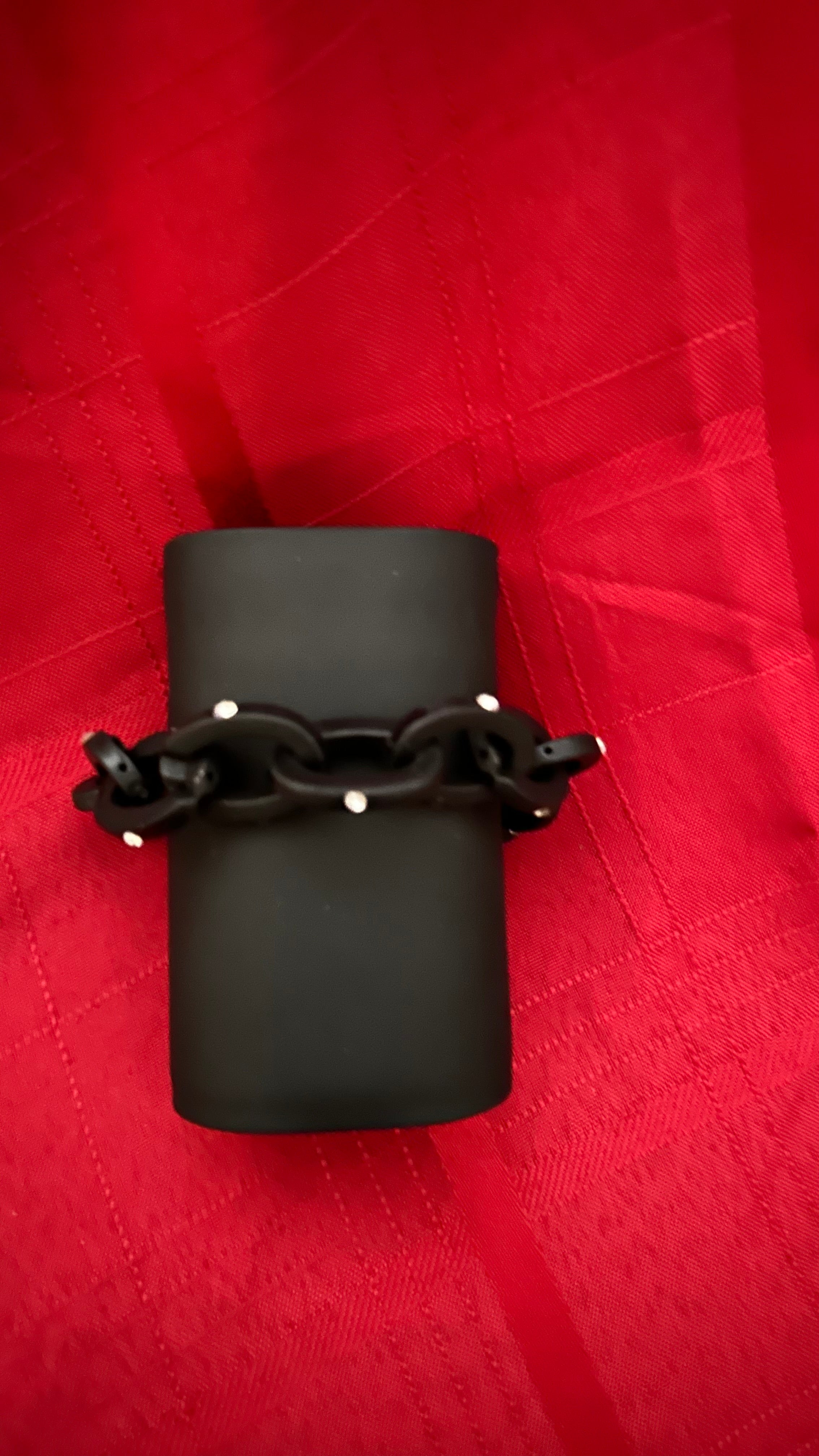 black chain-link bracelet