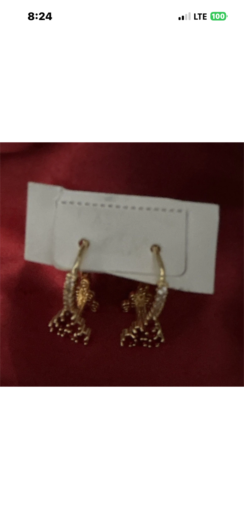 Gold Tone Red Geometric Dangle Drop Earrings Metal Leverback
Closure Lobe