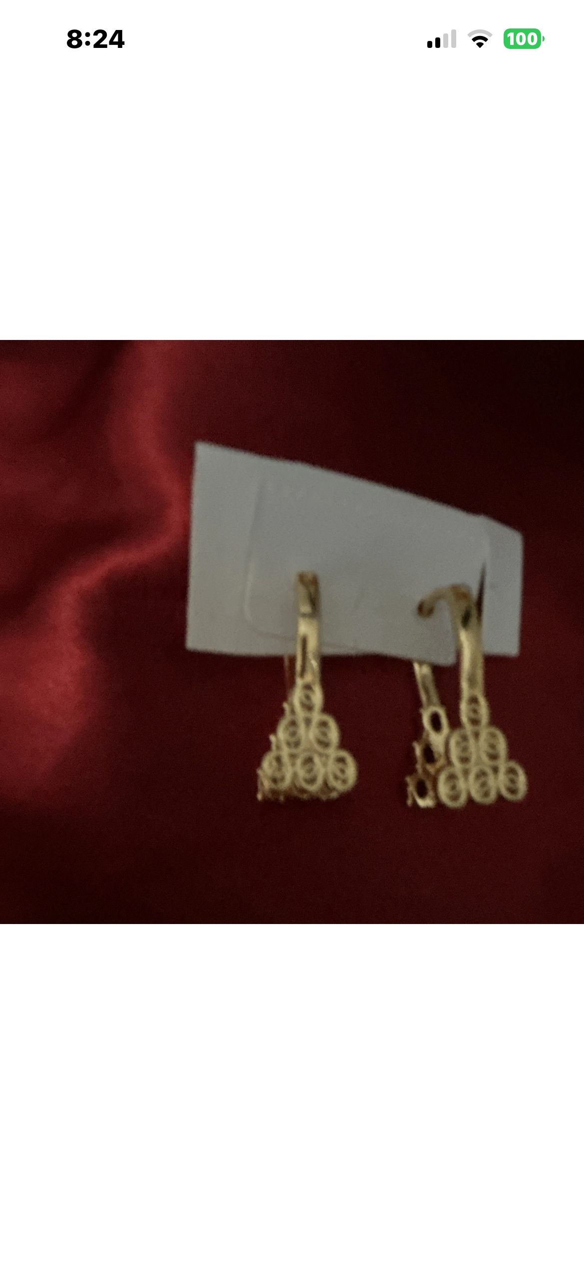 Gold Tone Red Geometric Dangle Drop Earrings Metal Leverback
Closure Lobe
