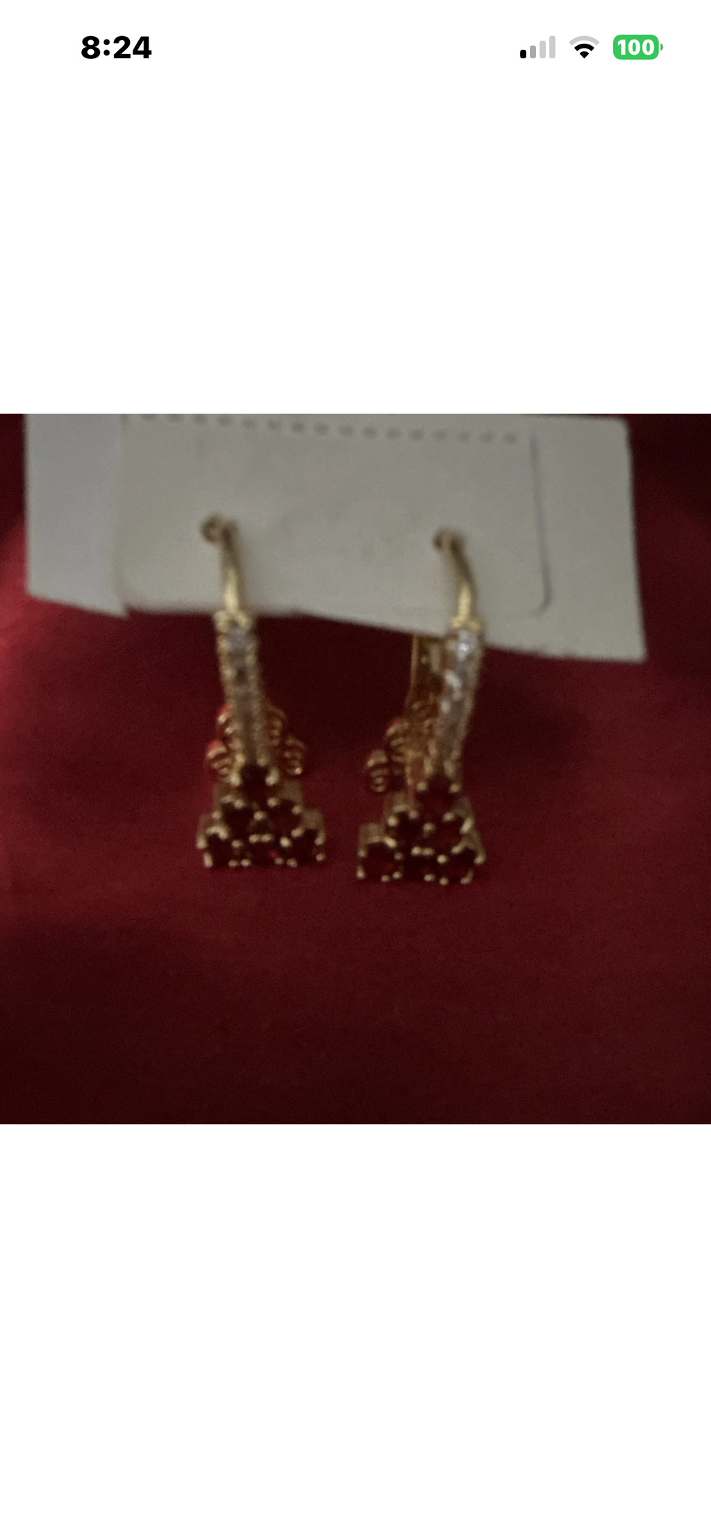 Gold Tone Red Geometric Dangle Drop Earrings Metal Leverback
Closure Lobe