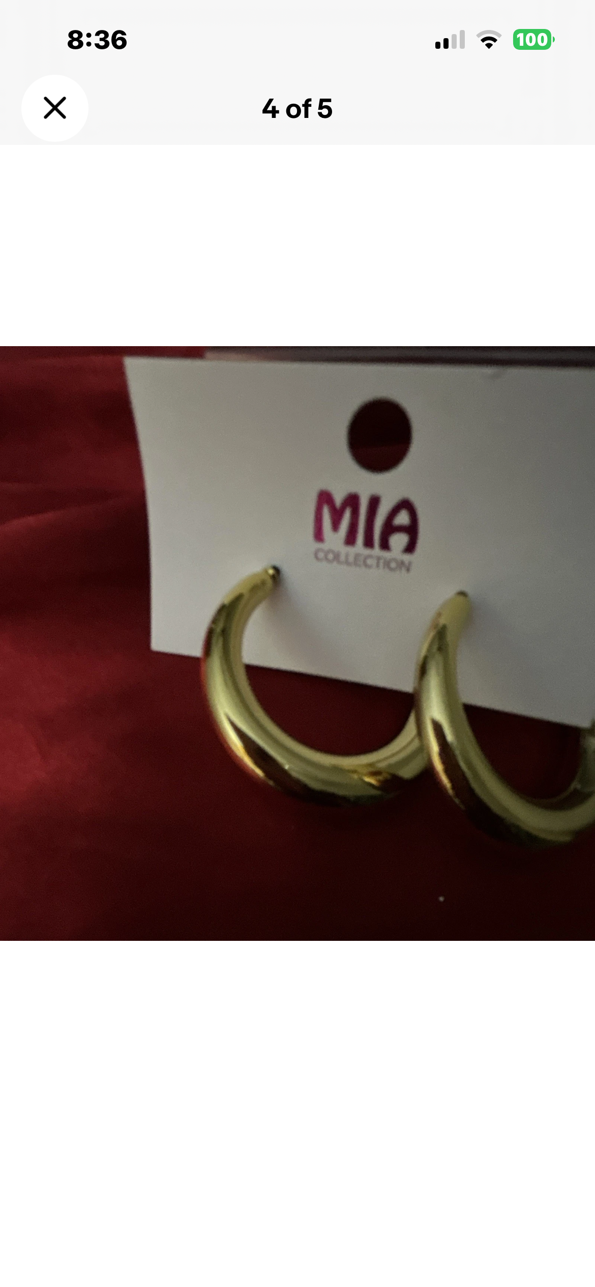 MIA Collection Gold Tone Round Hoop Earrings Metal Butterfly
Closure No Stone