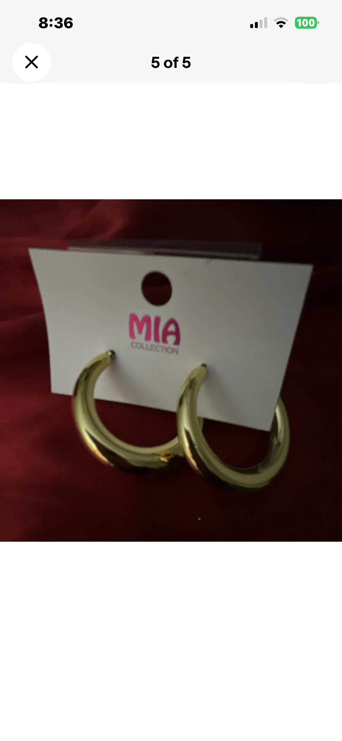 MIA Collection Gold Tone Round Hoop Earrings Metal Butterfly
Closure No Stone