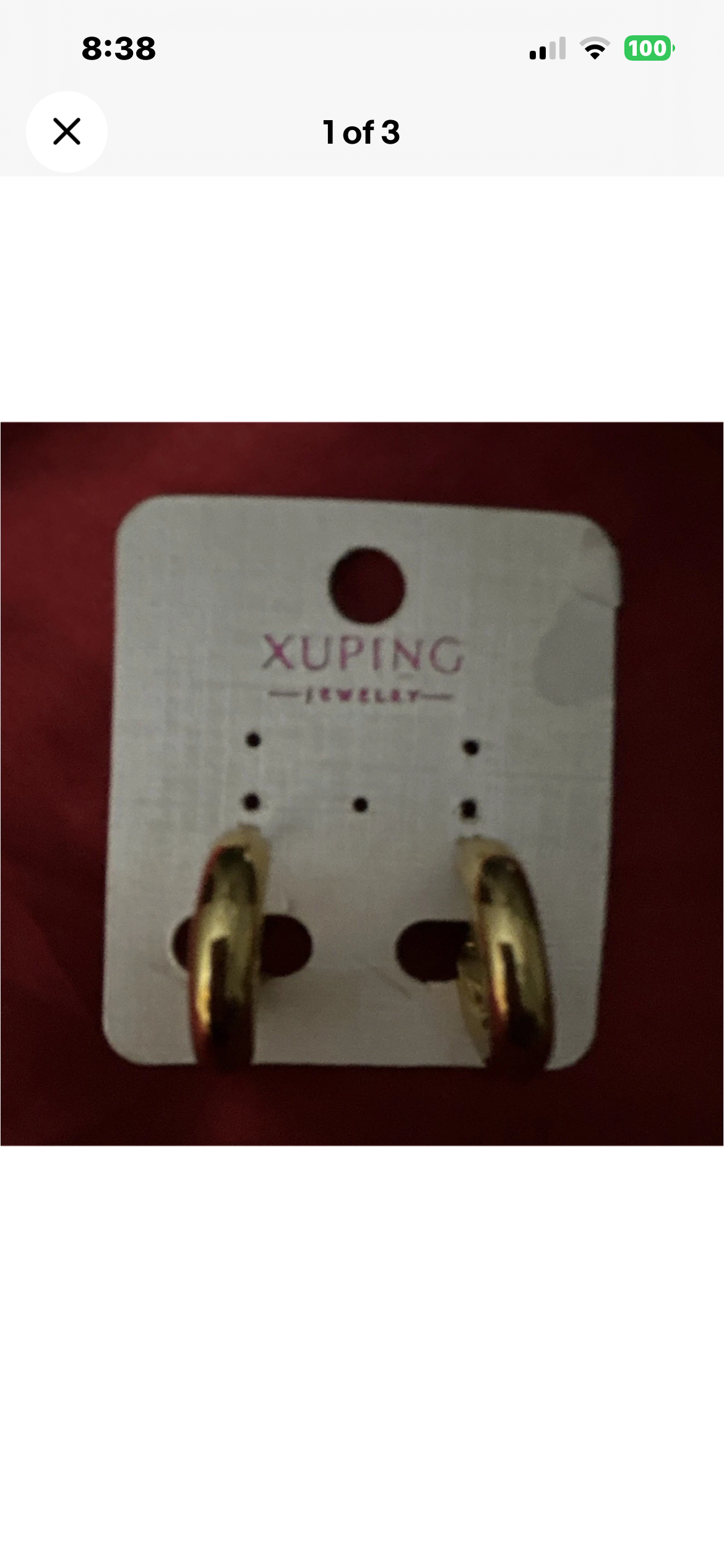 Xuping Gold Tone Round Huggie Hoop Earrings Metal Hinged
Closure No Stone