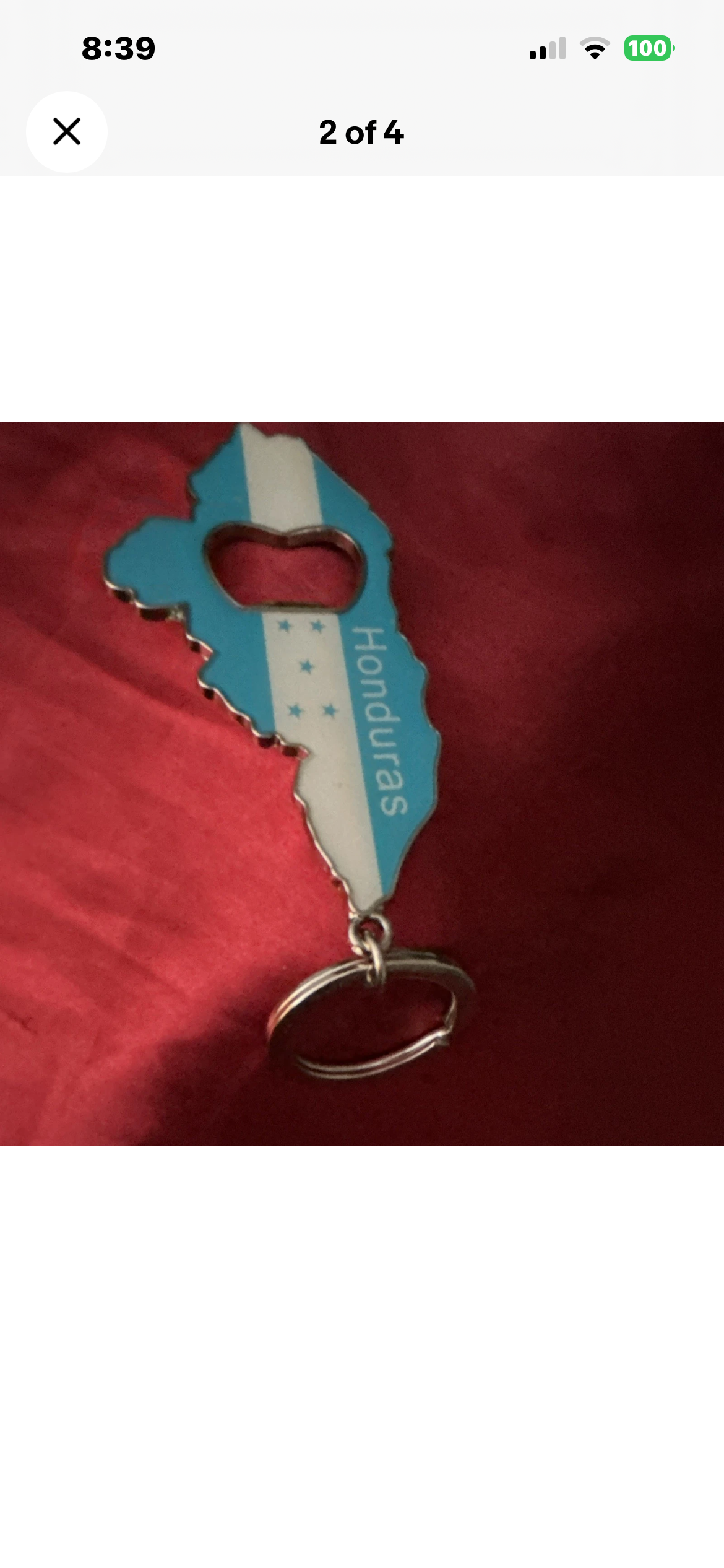 Honduras Map Keychain Bottle Opener, Blue & White, Modern, Detachable Keyring