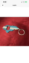 Honduras Map Keychain Bottle Opener, Blue & White, Modern, Detachable Keyring