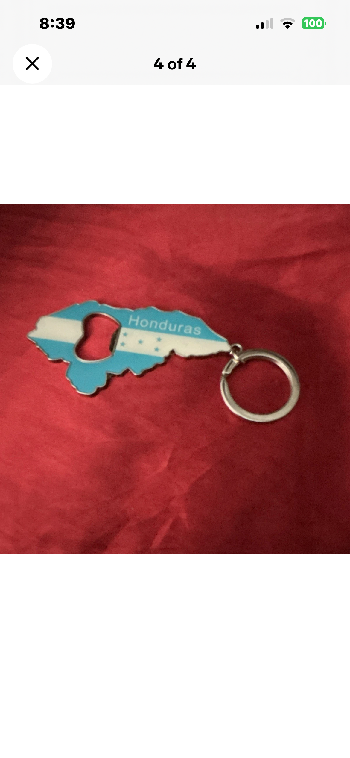 Honduras Map Keychain Bottle Opener, Blue & White, Modern, Detachable Keyring